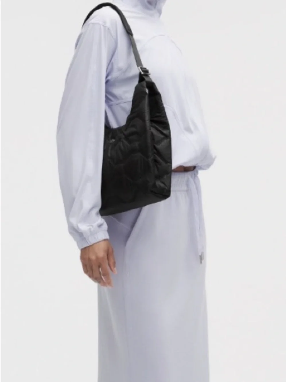 Lululemon Black Quilted Shoulder Hobo Bag